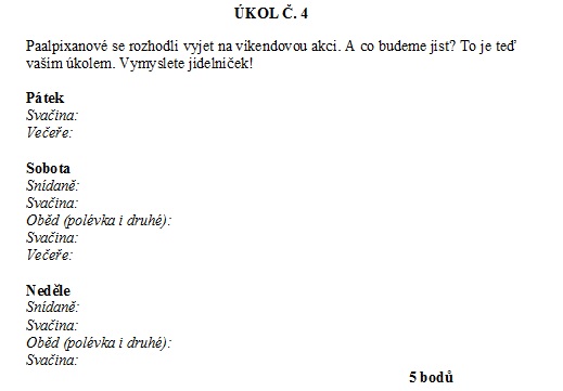 Čtvrtý úkol pro školní rok 2012/2013